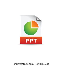 Presentation file format icon in color. Data report information office