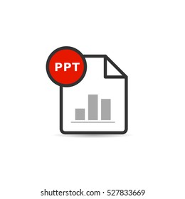 Presentation file format icon in color. Data report information office