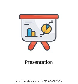 presentation Filled Outline Vector Icon Design illustration on White background. EPS 10 File