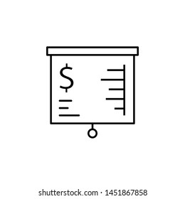 Presentation finance chart outline icon. Element of finance illustration icon. signs, symbols can be used for web, logo, mobile app, UI, UX