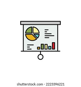 Presentation finance chart outline icon. Element of finance illustration icon. signs, symbols can be used for web, logo, mobile app, UI, UX