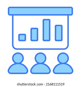 presentation Finance Related Vector Line Icon. Editable Stroke Pixel Perfect.