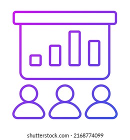 presentation Finance Related Vector Line Icon. Editable Stroke Pixel Perfect.