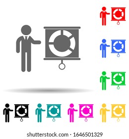 presentación de indicadores financieros icono de varios colores. Glifo simple, vector plano de hr e iconos de caza de calor para ui y ux, sitio web o aplicación móvil