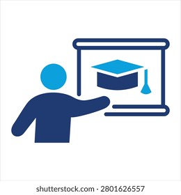 Presentation Flat Blue Icon Style