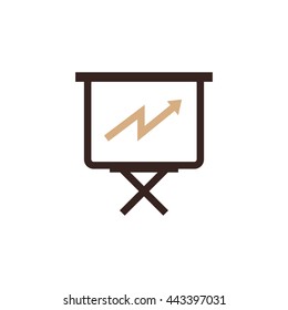 presentation  Flat icon and Logo   brown color