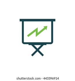 presentation  Flat icon and Logo  green, blue color