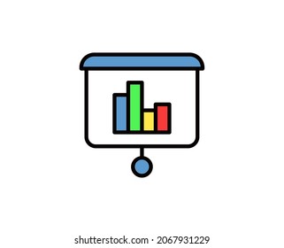 Presentation  flat icon. Thin line signs for design logo, visit card, etc. Single high-quality outline symbol for web design or mobile app. Presentation  outline pictogram.