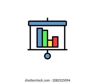 Presentation  flat icon. Thin line signs for design logo, visit card, etc. Single high-quality outline symbol for web design or mobile app. Presentation  outline pictogram.