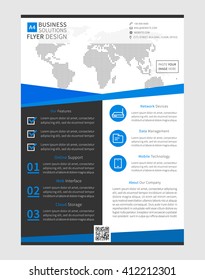 Presentation flyer vector illustration. Business leaflet (poster, document) template. Clean flyer layout page. Business creative concept. A4 promotion flyer layout. Ready to use, edit and print.
