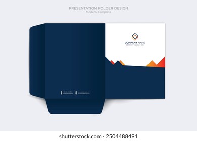 Presentation folder Design. Corporate presentation folder Template set
