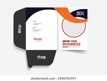 Presentation folder design template. Colorful creative and abstract business proposal folder design vector for your business branding 