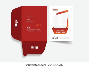 Plantilla de diseño de carpeta de presentación. Vector de diseño de carpeta de propuesta de negocio creativo y abstracto colorido para su marca de negocio 