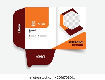 Presentation folder design template. Colorful creative and abstract business proposal folder design vector for your business branding 