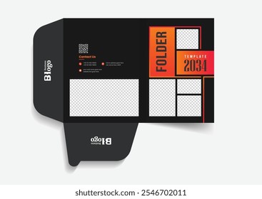 Presentation folder design template. Colorful creative and abstract business proposal folder design vector for your business branding 