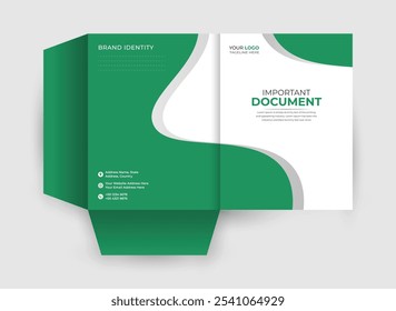 Presentation folder design template for print.