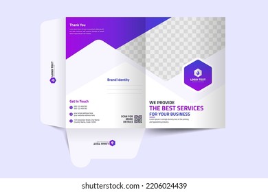Presentation folder template design, Folder design, cover for catalog, brochures