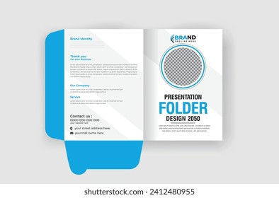 Presentation Folder template design cover for catalog, brochures