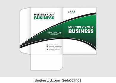 Presentation folder template design, Folder design, cover for catalog, brochures