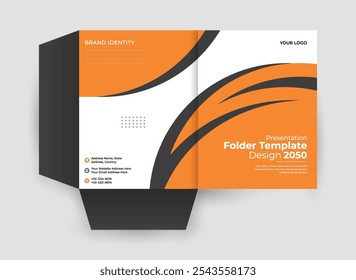 Presentation folder template design and modern layout Folder design, cover for catalog, brochures, Annual template
