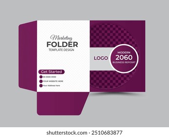 Presentation folder template design. Unique real estate File Cases.