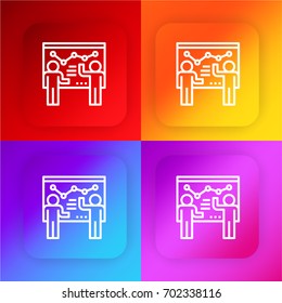 Presentation four color gradient app icon set