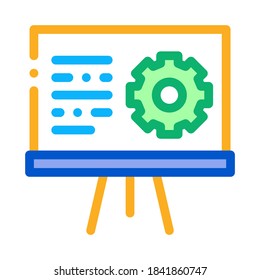 Presentation Gear Icon Vector. Outline Presentation Gear Sign. Color Isolated Contour Symbol Illustration