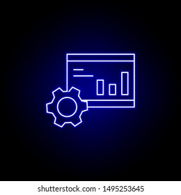 Presentation gear line neon icon. Elements of Business illustration line icon. Signs and symbols can be used for web, logo, mobile app, UI, UX