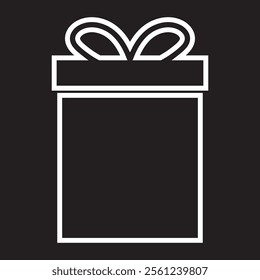 Presentation gift box icon. birthday, Christmas and Gift wrapping Presentation line gift box vector illustration.