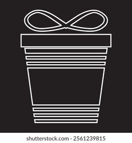 Presentation gift box icon. birthday, Christmas and Gift wrapping Presentation line gift box vector illustration.