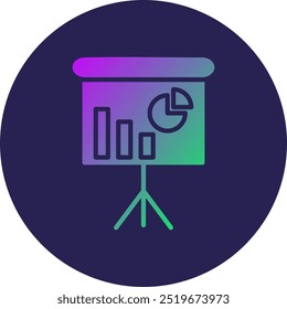 Presentation Glyph Circle Gradient Icon