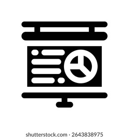 presentation glyph icon. Strong and solid vector icon for websites, mobile interfaces, presentations, and visual branding. High quality and easy to edit.