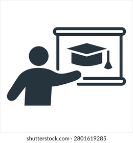 Presentation Glyph Icon Vector Illustration