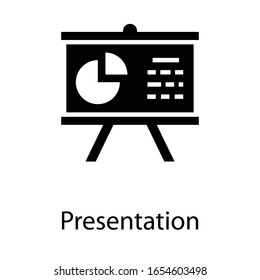 Icono de vector glifo de presentación aislado