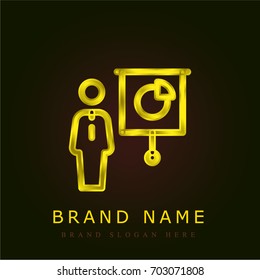 Presentation golden metallic logo