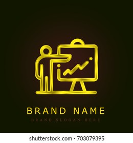 Presentation golden metallic logo