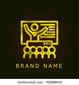 Presentation golden metallic logo