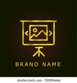 Presentation golden metallic logo