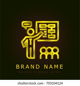 Presentation golden metallic logo