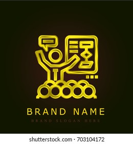 Presentation golden metallic logo