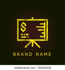 Presentation golden metallic logo