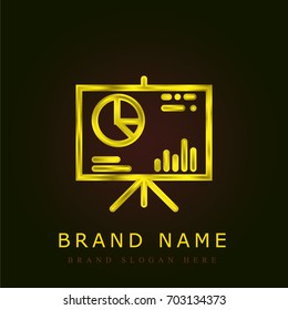 Presentation golden metallic logo