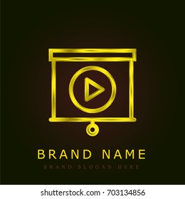 Presentation golden metallic logo