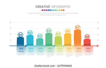 Presentation graph, Business concept with 8 equal options, parts, steps or processes. Startup layout for your project.