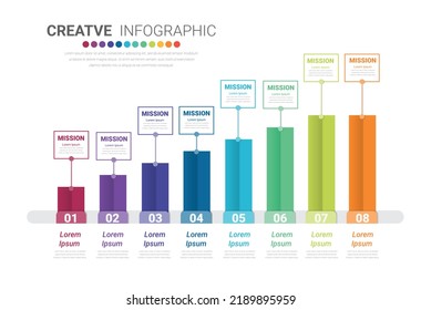 Presentation graph, Business concept with 8 equal options, parts, steps or processes. Startup layout for your project.