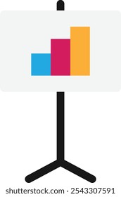 Ilustração Plana do Vetor de Ícones de Gráficos de Apresentação