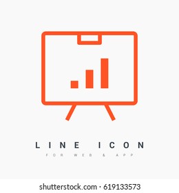 presentation graph line vector icon