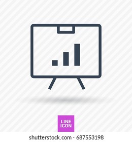 presentation graph line vector icon