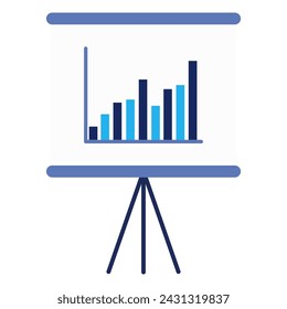 Presentation of the graphic on the board flat icon