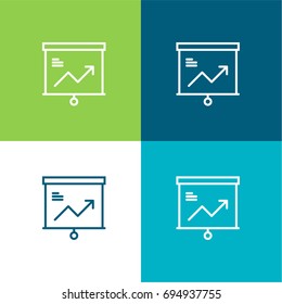 Presentation green and blue color minimal icon or logo design